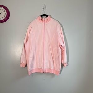 Vintage 80s/90s Pastel Pink Zip up Bomber Jacket